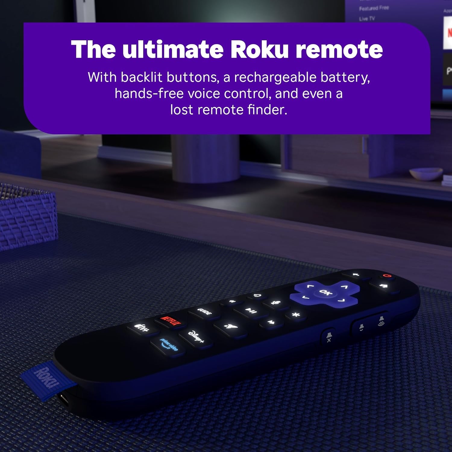 Ultra - Ultimate Streaming Player - 4K Streaming Device for TV with HDR10+, Dolby Vision & Atmos - Bluetooth & Wi-Fi 6- Rechargeable Voice Remote Pro with Backlit Buttons - Free & Live TV