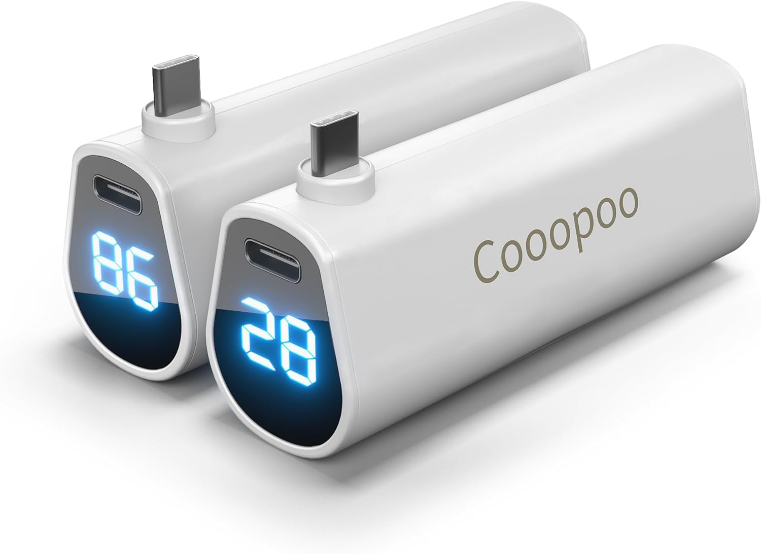 Batería externa para Meta Quest 3/Quest 3S, carga rápida de 5 V 3 A con indicador LCD para mayor autonomía. Miniaccesorio ligero y recargable con indicador de carga [2 unidades].